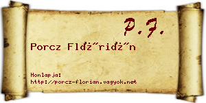 Porcz Flórián névjegykártya