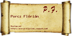 Porcz Flórián névjegykártya
