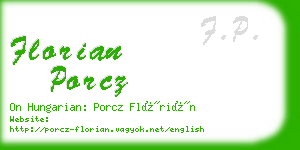 florian porcz business card